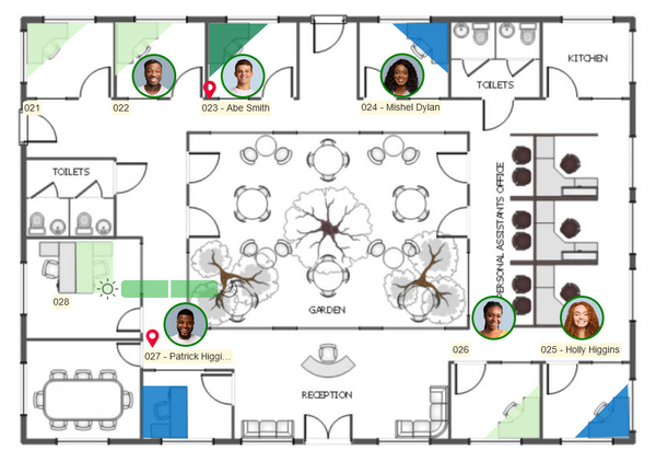 Hot desk floor plan