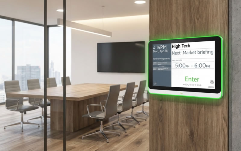 Corporate office using room display