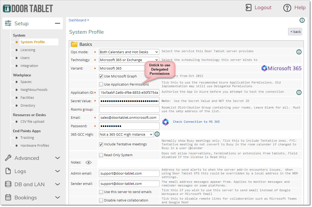 Type the user name and password of the service account, or the user who owns the application