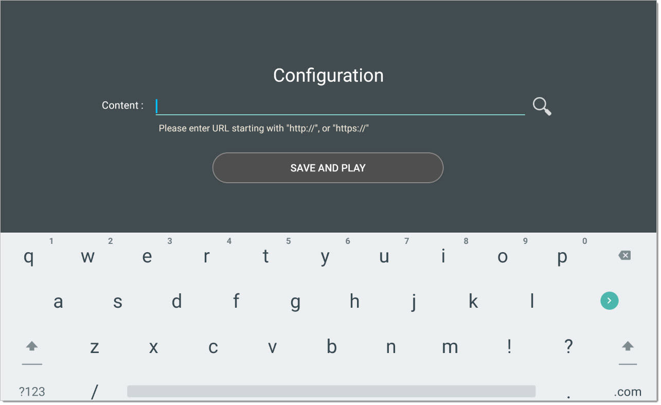 When the device starts again, you will see an empty contents field...