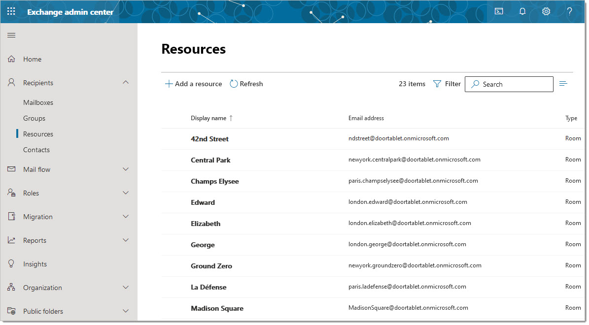 Resources will show like so: