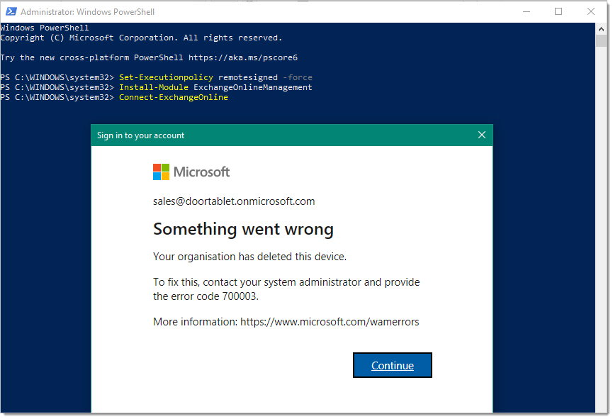 You may get this error: