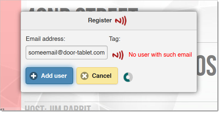 If the user types and email address that cannot be found on the server...