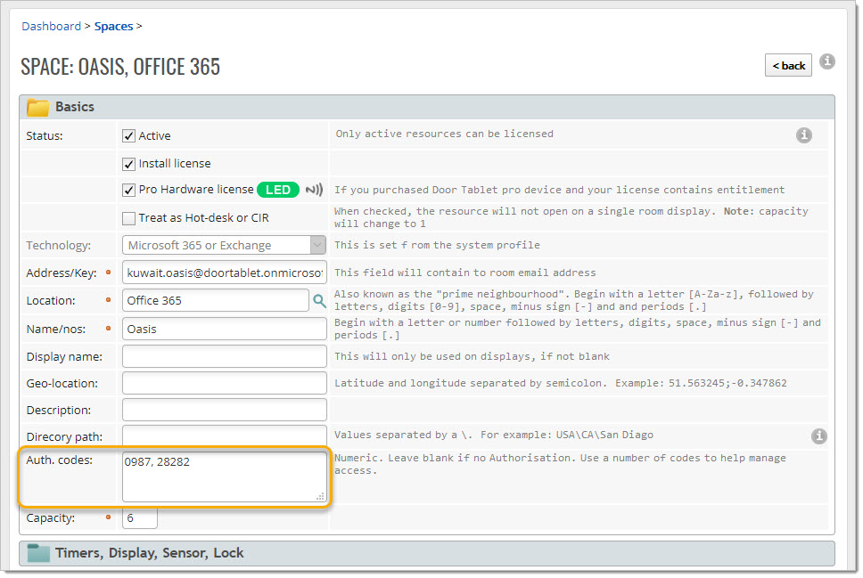 You may set a range of codes, or just one...