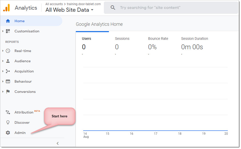 Open your Google Analytics account, and create a new property, as follows: