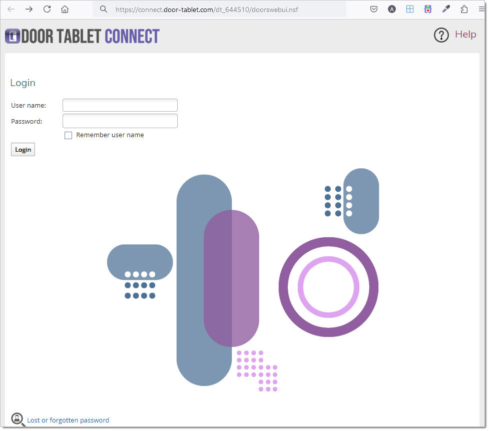 Door Tablet CONNECT dashboard