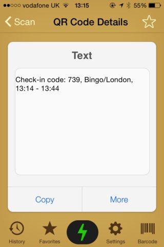 The Check-in code changes every time. The code will also be emailed to the person who reserved the meeting space. Note that a QR code will be displayed for
