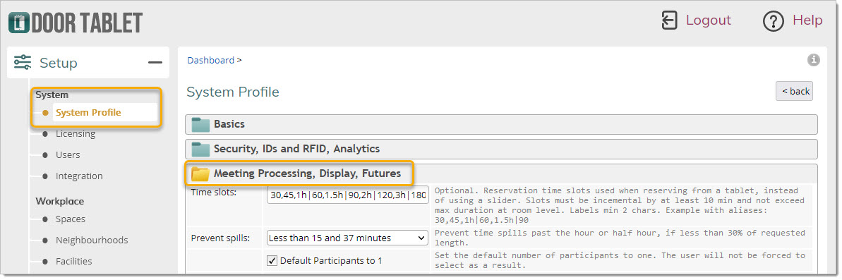 The feature requires configuration in the system profile, as shown here: