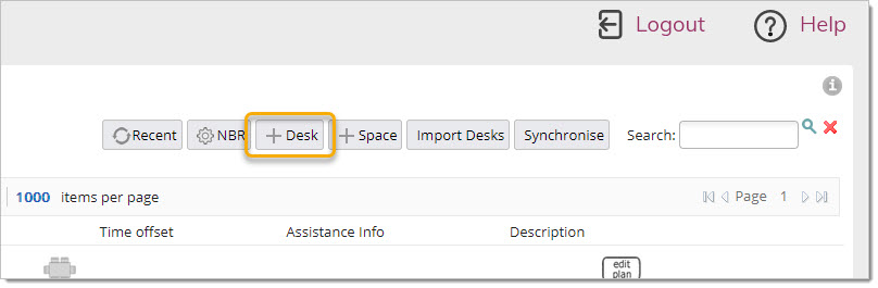 You may also create one manually by clicking on "+desk":