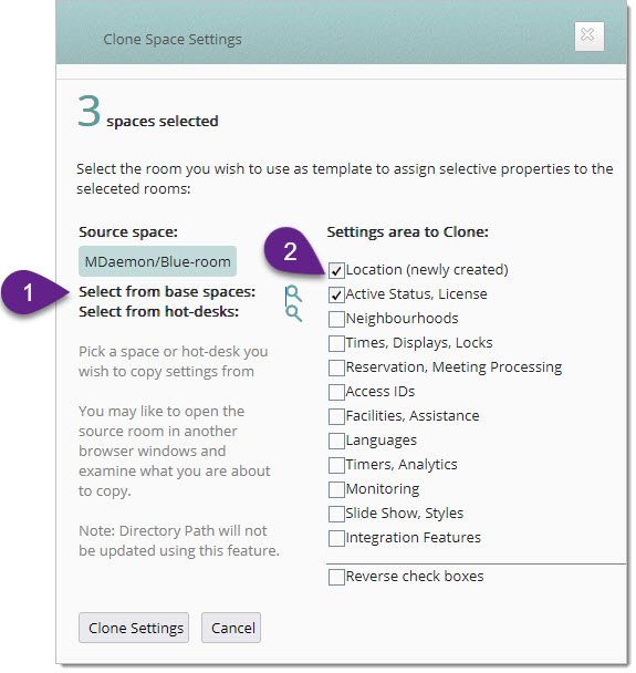 You can now clone the settings from the first room to the others: