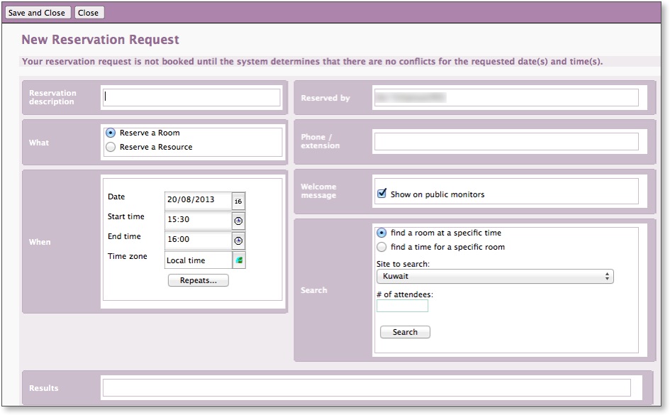 You will then see the following screen in the Notes Client: