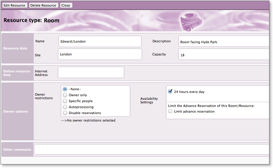 Double click on the meeting space you wish to edit. You will be directed to a page that looks like this: