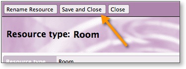 Clicking on "Edit Resource" enables you to edit this page. Once you have edited the page click on "Save and Close":