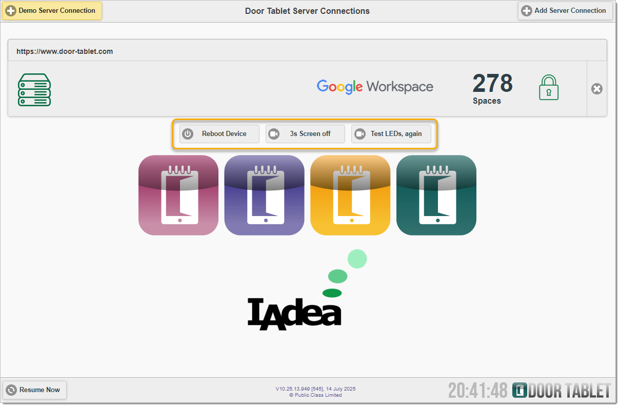 You ma y perform these tasks in the opening screen of the app, as follows: (showing a 10" device)