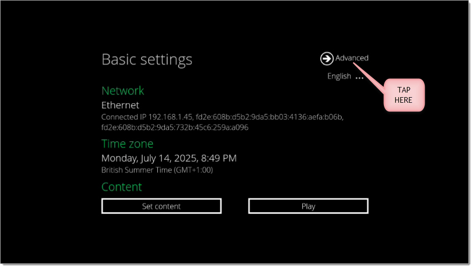 When the device starts you can interrupt the loading cycle:
