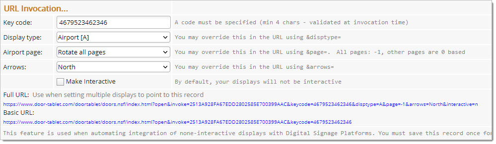 For example, the screen shot below shows the URL the system generates: