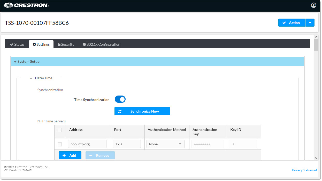 From the same interface navigate to the basic System Setup