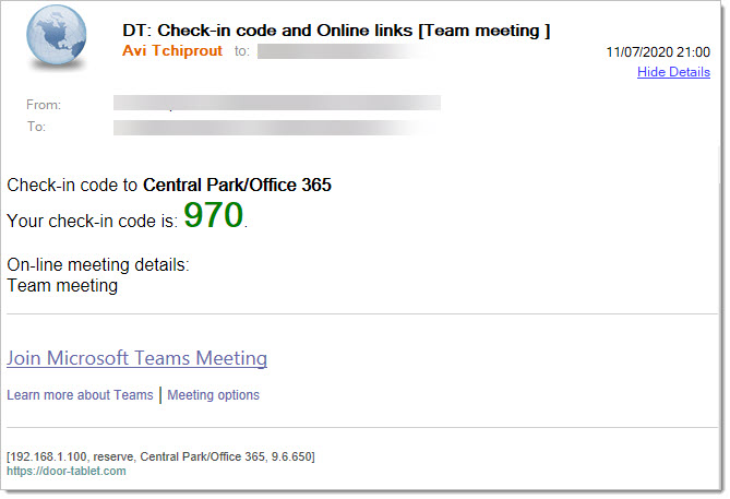 When using a QR reader on your cell phone, both meeting details and Teams join URL will show, allowing you to forward this to others. In the mean time, an