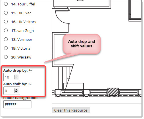 To make it simpler to align labels nicely on the graphics you can use the drop and shift features thus allowing you to place the labels on exact lines: