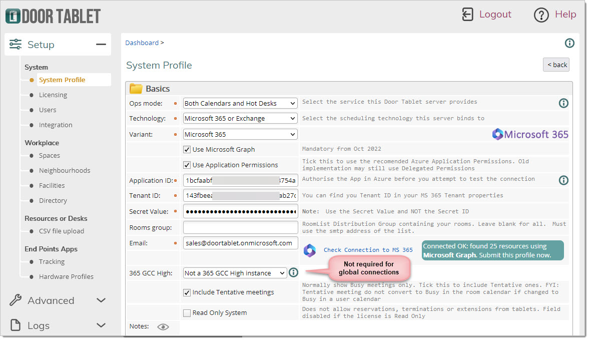 Note: from version 10.25 of the Door Tablet server and the new availability of Spaces API calls, you can now fully synchronise with the platform to get your
