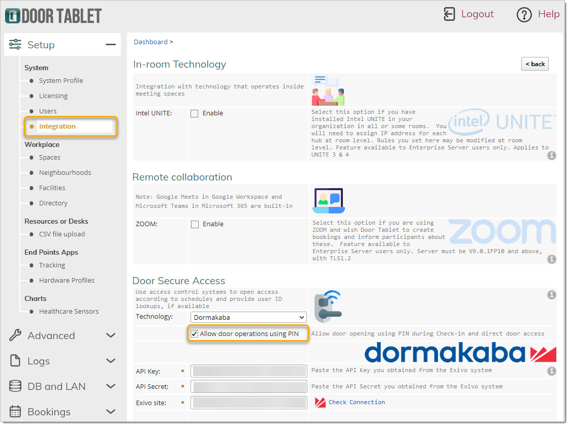Update the integration page: