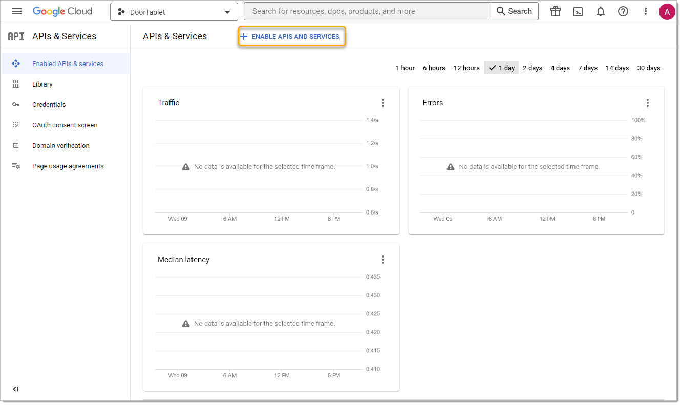 Once created, click on the project name. We will now need to enable the Calendar API.