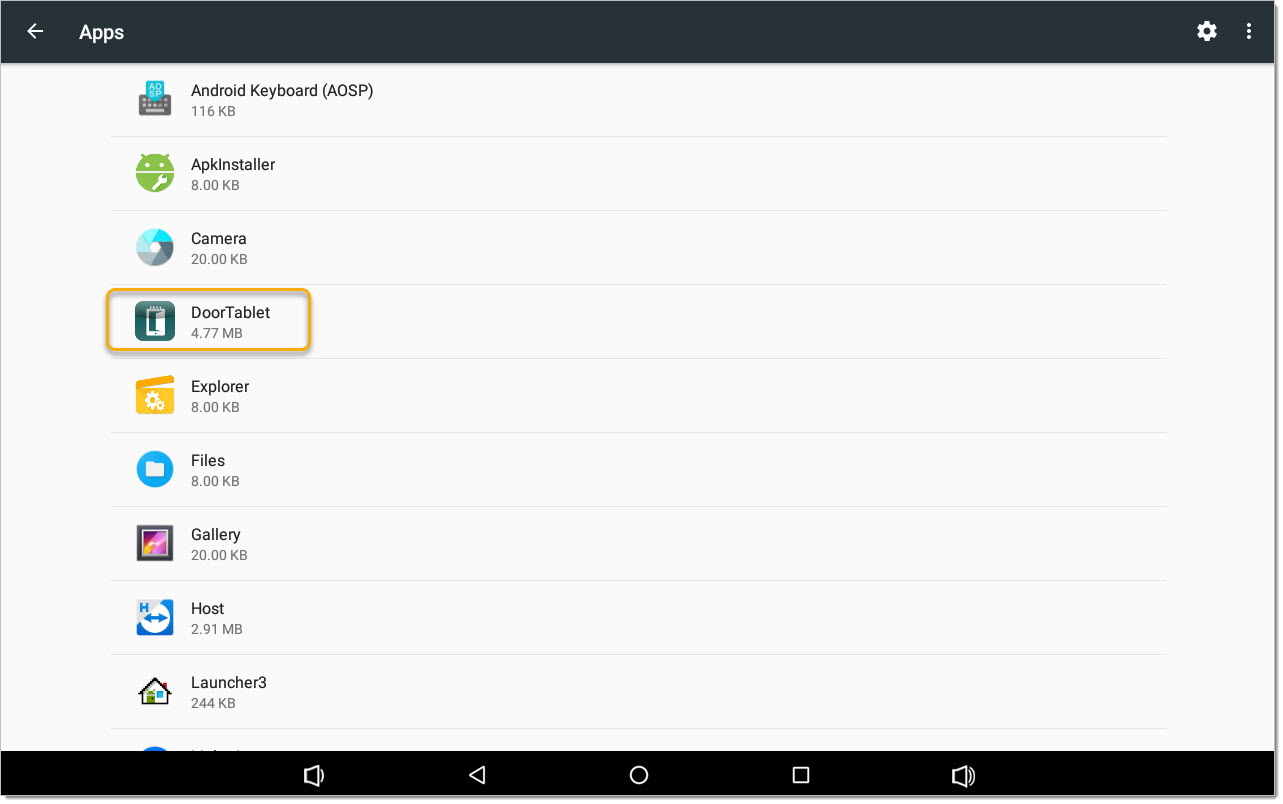 Locate the Door Tablet App
