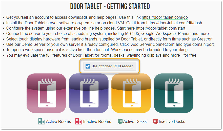 On devices that we do not support a built-in RFID you can attach an external RFID reader, and mark it as attached: