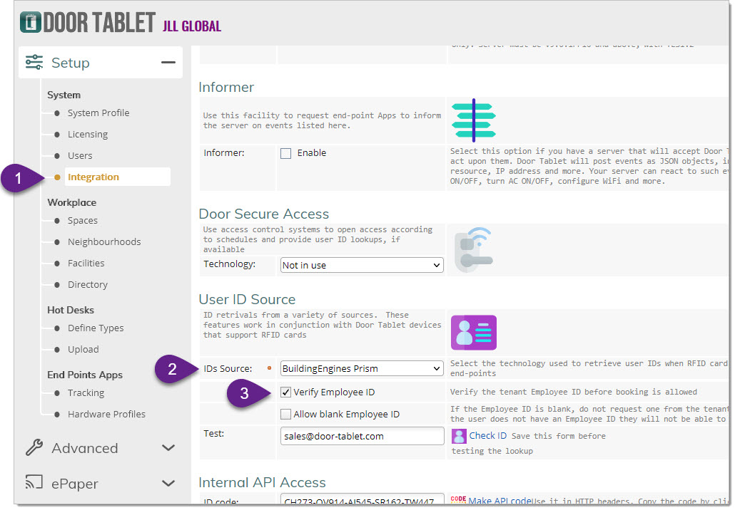 Enabling Prism ID look-up with the option to require Employee ID