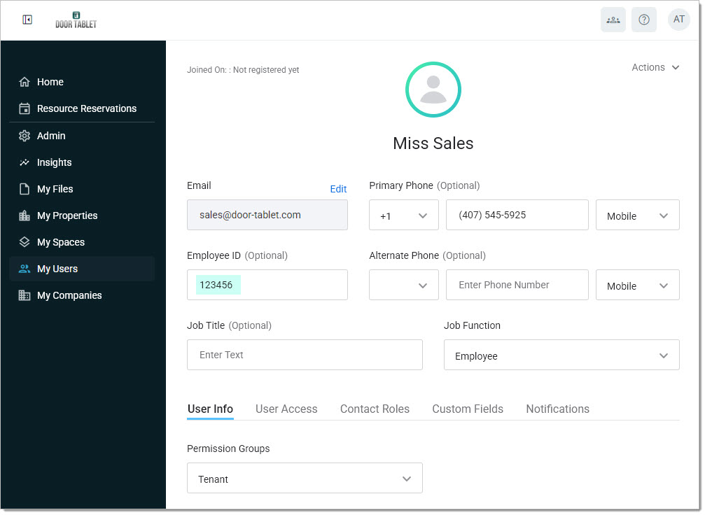 The Door Tablet Prism bridge obtains this ID and asks the user to match it before it will allow reservation. If the user has forgotten their Employee ID a