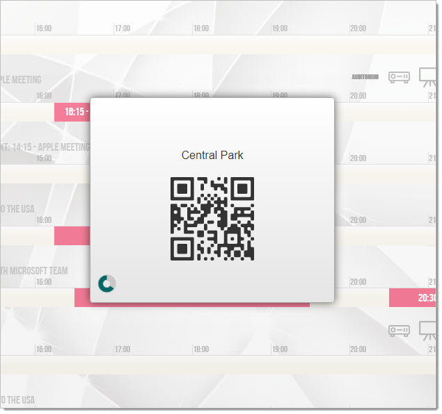 Taping on the icon shows a Popup with the QR you can scan with your phone: