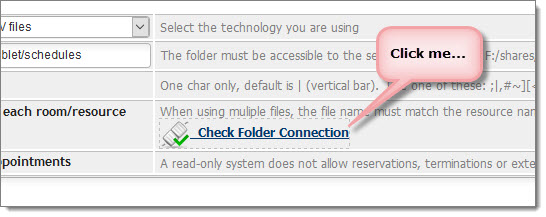 You can easily test that the server can access files in the shared folder. If you created a meeting space list, the test will try to read the meeting space