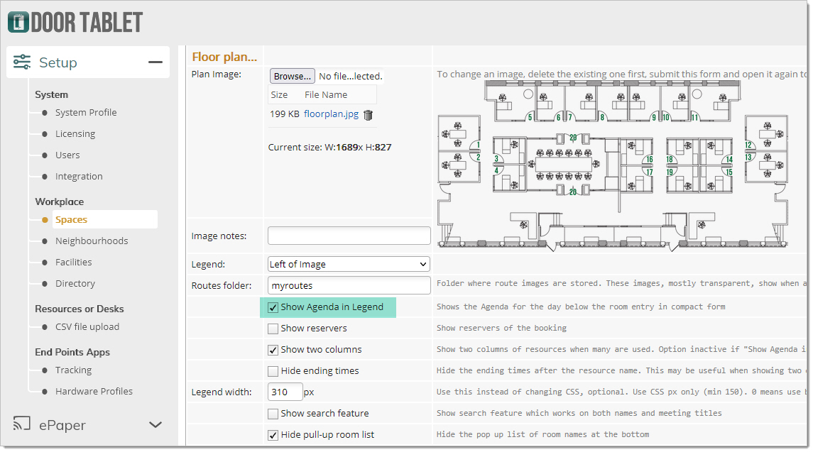 To show events below the name of each room in the agenda, select the following. Open the Neighbourhood you wish to affect and select the check box as shown