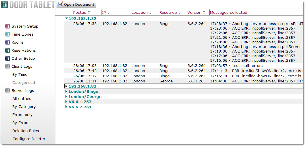 In the Notes Client you also have the ability to view logs that give you information on various activities that have taken place. You can view logs in four