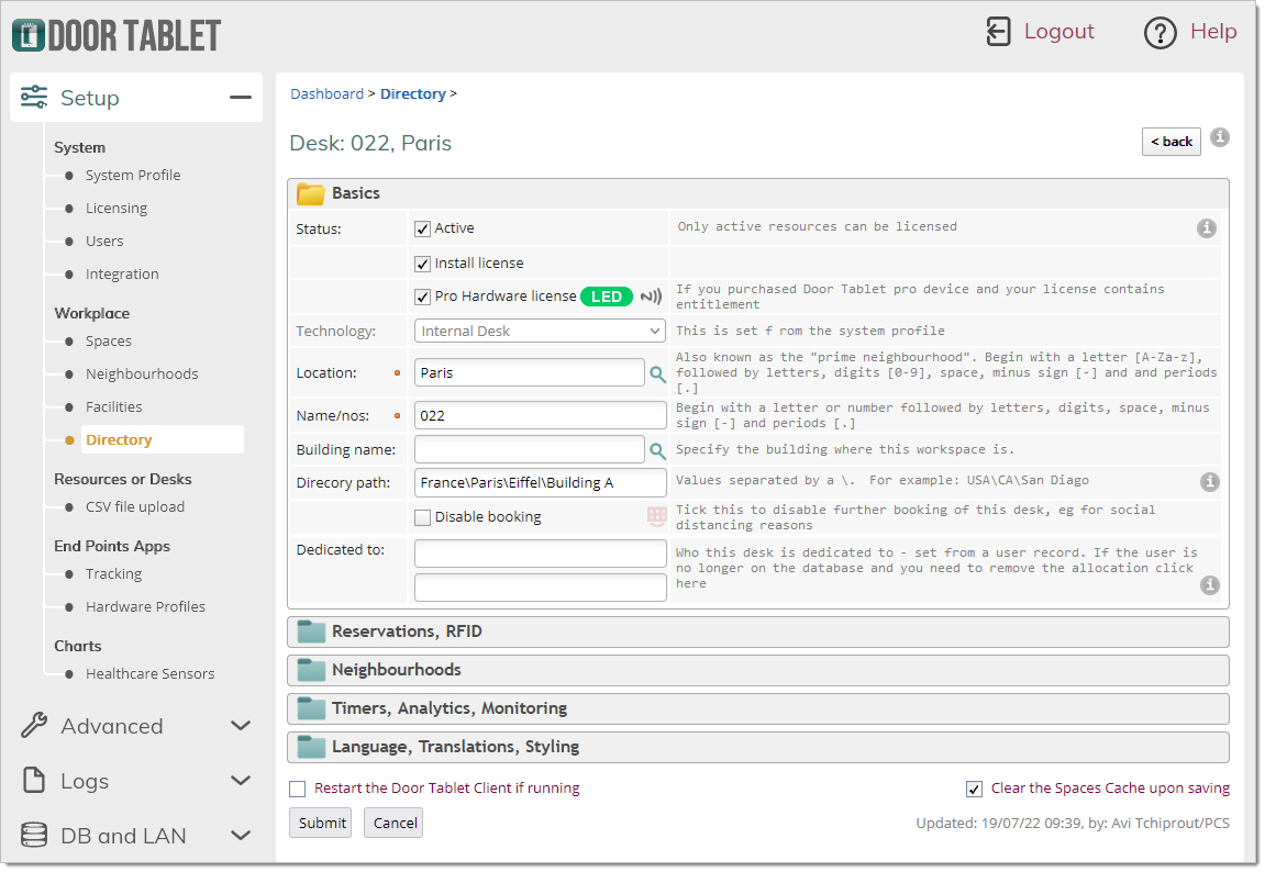 VIDEO: Door Tablet Booker for admins