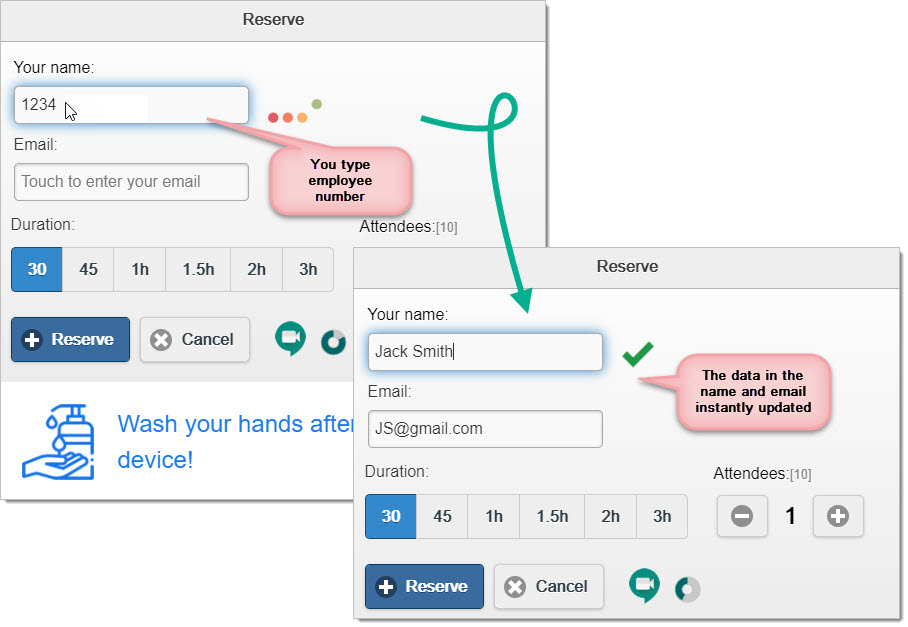 If there is a successful look-up what you typed in the name field will be replaced by the look-up result.