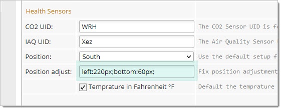 If you specify one of the fixed positions you may easily adust it sideways or up/down: