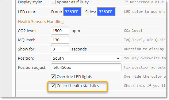 In the System Profile, ask Door Tablet to collect stats...