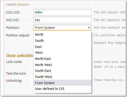To display real time sensor information specify the sensors UIDs in the room or area record, and just open the display in the normal way. Door Tablet will