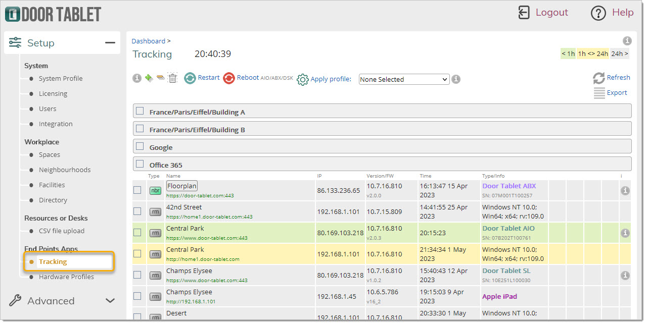 Open the Web UI and click on "Tracking":