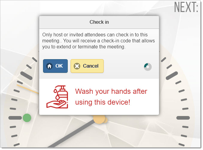 For example, the following shows when you interact with the In Room display and Check In: