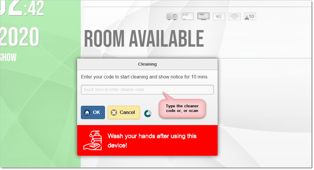 Click on the clean button and type the key...