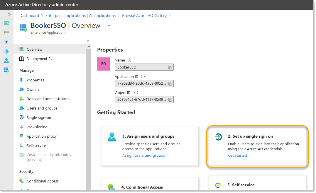 Once the application is created, you will be directed to the configuration page of the application.