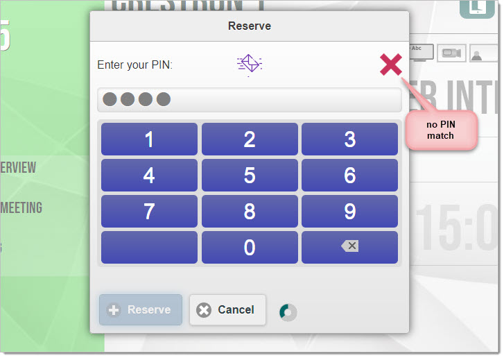 In the App, when users are asked to identify themselves, a touch pad shows allowing the user to input their number: