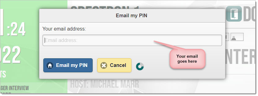 A pop will show where the user types their email address: