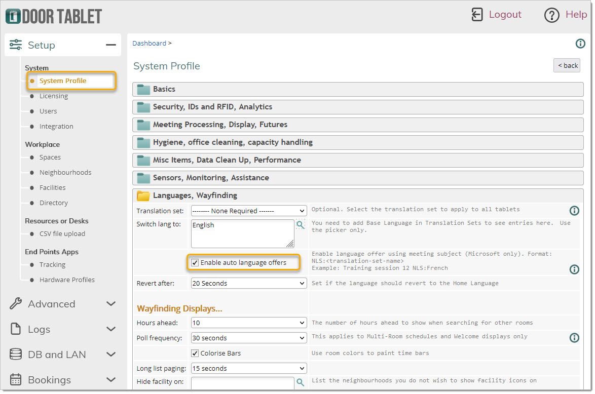 Tick 'Enable auto language offers'.