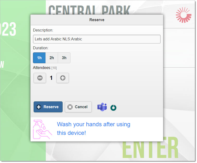 If you allow users to type a subject for walk-in meetings the same mechanism will work. In fact, you can create a quick meeting where you set the language and