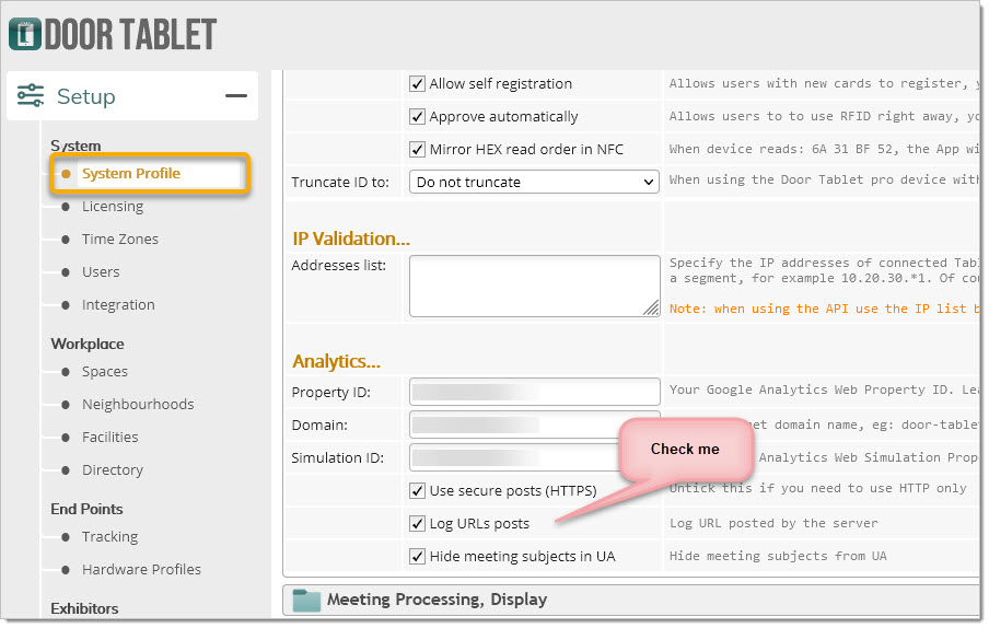 To activate post logging...
