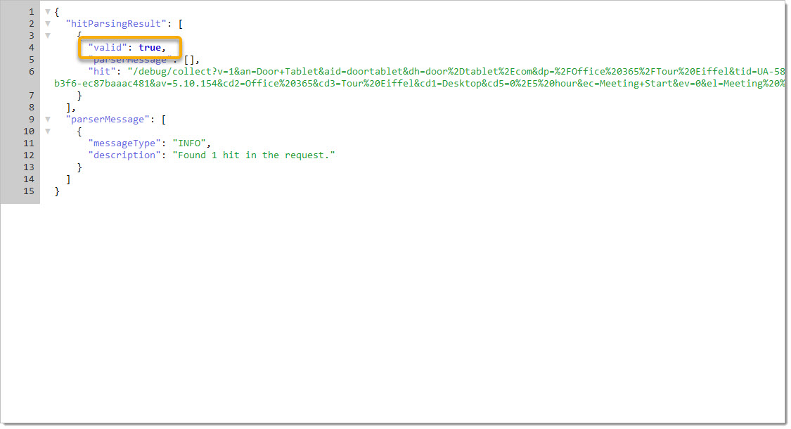 After you click on a link, the validation server responds: