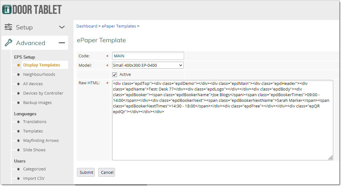 Open a template to examine its content: